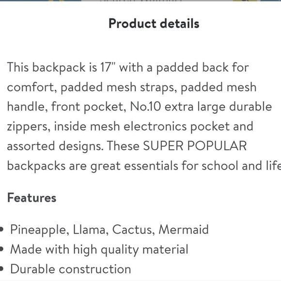 Arctic Star Backpack Cactus Pattern Only - Picture 9 of 9